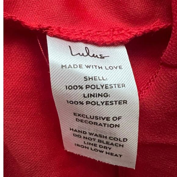 Lulu’s “Never a Dull Moment” Dress Sz L Babydoll TieStrap Pleated Dress Cocktail - Picture 6 of 8